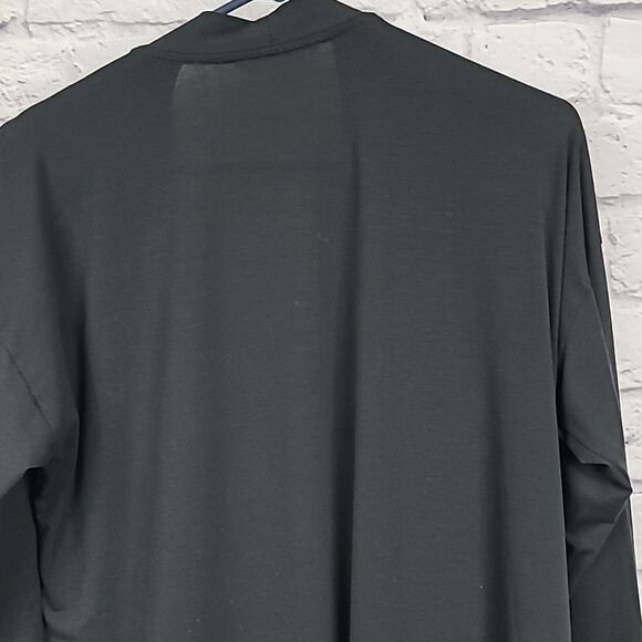 Women's Gray Longline Soft Knit Cardigan Long Sleeve XL Casual Open Front - Picture 2 of 6